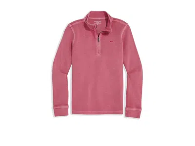 Vineyard Vines Coastline Garment Dye Q-zip (toddler/little Kids/big Kids) Boy's Sweatshirt Sailors Red : Md (12-14 