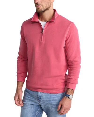 Vineyard Vines Coastline Quarter Zip Sweater In Red
