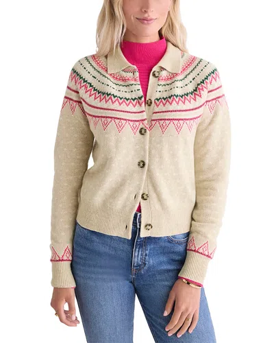 Vineyard Vines Collared Fair Isle Cardigan In Neutral