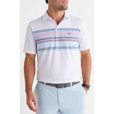Vineyard Vines Conch Stripe Sankaty Performance Polo In White