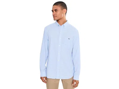 Vineyard Vines Coral Reef Gingham Featherweight Performance Shirt Men's Clothing Jake Blue: Sm, Nylon/spandex