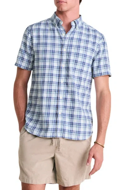 Vineyard Vines Coskata Island Plaid Short Sleeve Button-down Shirt In Neutral