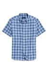 Vineyard Vines Coskata Island Plaid Short Sleeve Button-down Shirt In Nude