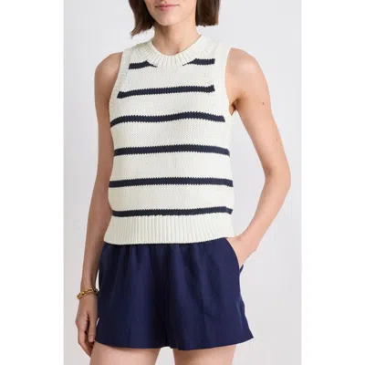 Vineyard Vines Cotton Blend Sleeveless Jumper In Hana Stripe Marsh
