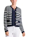 Vineyard Vines Cotton Cashmere Stripe Texture Cardigan In Black