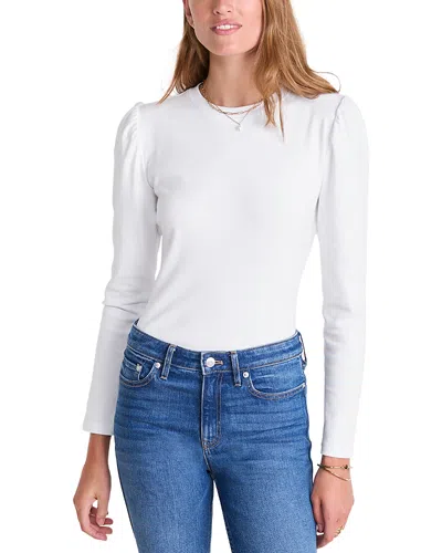 Vineyard Vines Cotton Stretch Puffed Shoulder Top In White