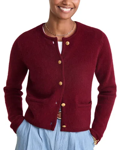 Vineyard Vines Crewneck Cardigan Sweater In Crimson