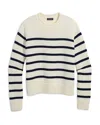 Vineyard Vines Stripe Roll Neck Cotton Sweater In Ivory Stripe