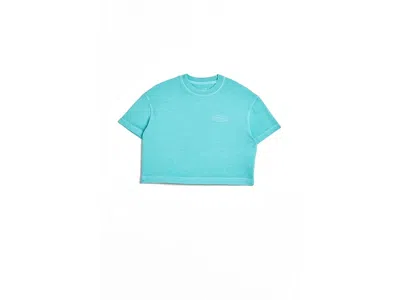 Vineyard Vines Cropped T-shirts (toddler/little Kids/big Kids) Girl's T Shirt Turqs : Sm (7-8 Big Kid), Cotton In Blue