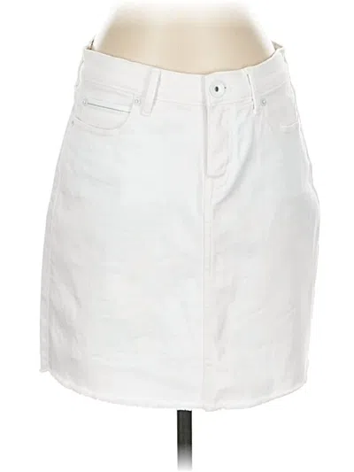 Pre-owned Vineyard Vines Denim Skirt In White