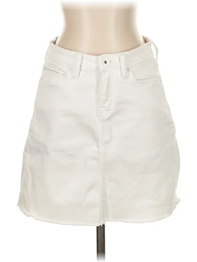 Pre-owned Vineyard Vines Denim Skirt In White