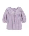 Vineyard Vines Devin Check Puff Sleeve Top In Multi