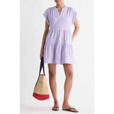 Vineyard Vines Dillon Harbor Seersucker Upf 30+ Minidress In Multi