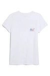 Vineyard Vines Distressed Whale Graphic Pocket T-shirt In White