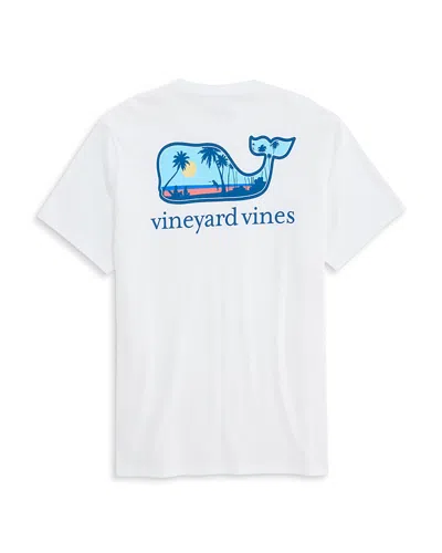 Vineyard Vines Dog Frisbee Logo Graphic T-shirt In White