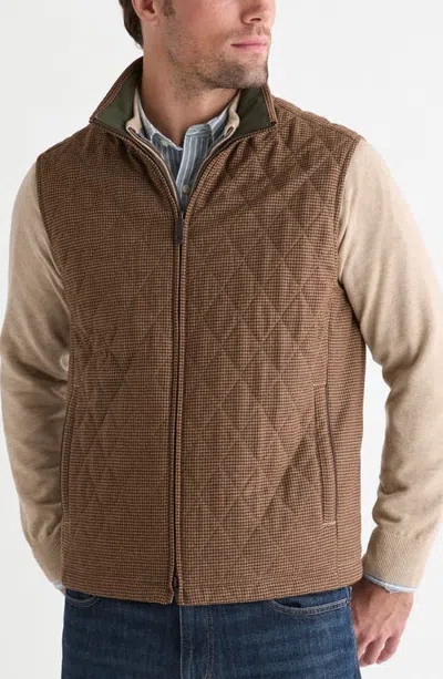 Vineyard Vines Dorset Quilted Wool Blend Vest In Brown