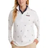 Vineyard Vines Dreamcloth Quarter Zip Pullover In Anchor - White/navy