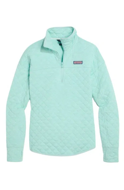 Vineyard Vines Dreamcloth® Quilted Shep Half Zip Pullover In Aqua Haze Heather