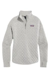 Vineyard Vines Dreamcloth® Quilted Shep Half Zip Pullover In Light Gray Heather