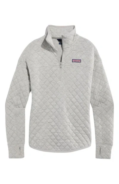 Vineyard Vines Dreamcloth® Quilted Shep Half Zip Pullover In Light Gray Heather