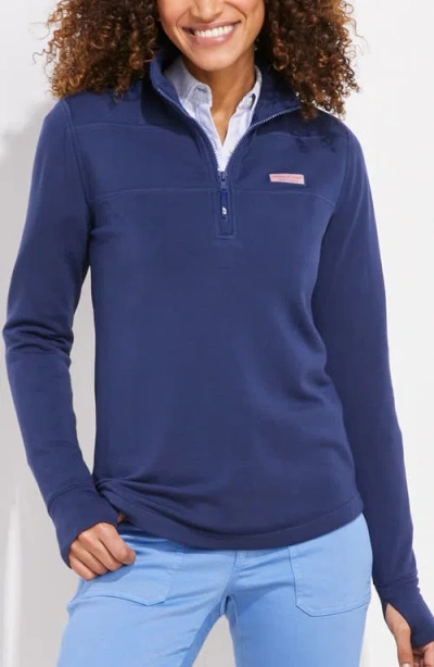 Vineyard Vines Dreamcloth Relaxed Half Zip Sweatshirt In Blue