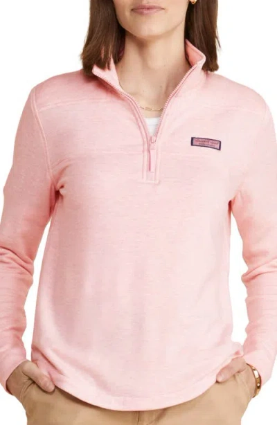 Vineyard Vines Dreamcloth Relaxed Half Zip Sweatshirt In Flamingo Heather
