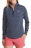 Vineyard Vines Dreamcloth Relaxed Half Zip Sweatshirt In Stripe - Navy/white