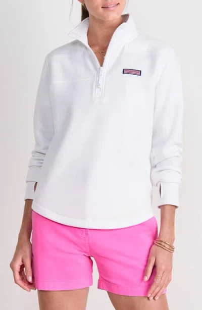 Vineyard Vines Dreamcloth Relaxed Half Zip Sweatshirt In White