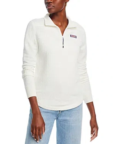 Vineyard Vines Dreamcloth Zip Neck Sweatshirt In White
