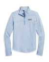 Vineyard Vines Dreamcloth Zip Up Shirt In Jake Blue Heather