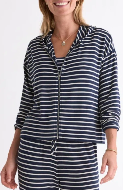 Vineyard Vines Dreamy Stripe Full Zip Hoodie In Black