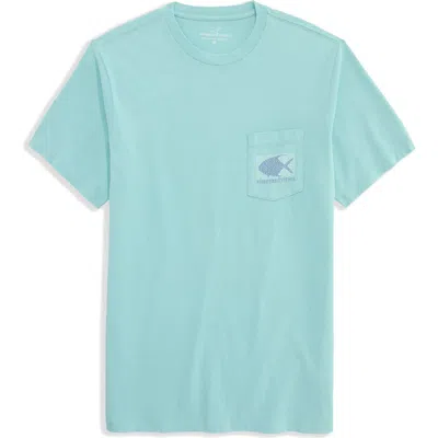 Vineyard Vines Drift Dye Tarpon Whale Pocket Graphic T-shirt In Blue