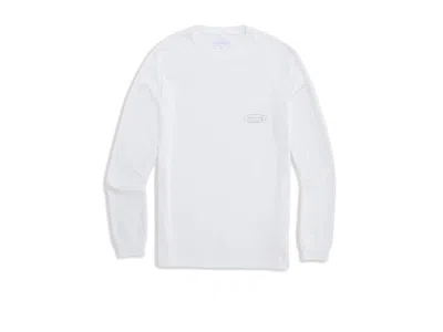 Vineyard Vines Drift-dye Surf Logo Long Sleeve T-shirts In White