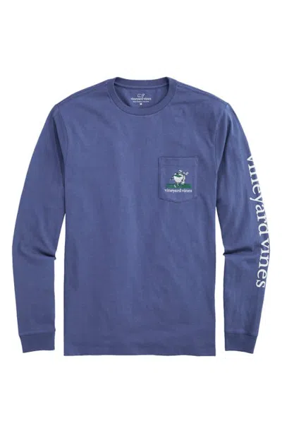 Vineyard Vines Drive Fast Putt Slow Graphic Long Sleeve T-shirt In Blue