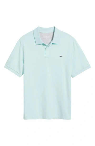Vineyard Vines Edgartown Piqué Performance Polo In Aqua Haze