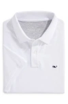 Vineyard Vines Edgartown Piqué Performance Polo In White Cap