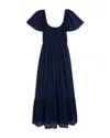 Vineyard Vines Ellen Flutter Sleeve Maxi Dress In Nautical Navy