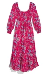 Vineyard Vines Ellen Long Sleeve Cotton Maxi Dress In Red