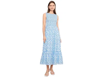 Vineyard Vines Ellen Maxi Dress Women's Dress Haven Tile Bblue: Xl In Blue