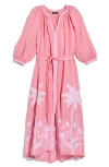 Vineyard Vines Embroidered Linen Cover-up Midi Dress In Palm Beach