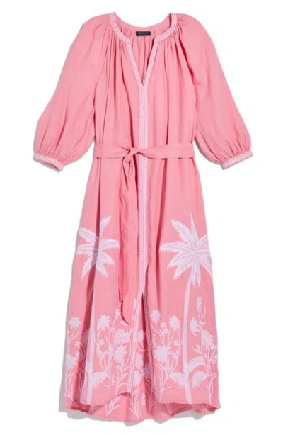 Vineyard Vines Embroidered Linen Cover-up Midi Dress In Palm Beach