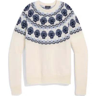 Vineyard Vines Fair Isle Cotton Crewneck Sweater In White