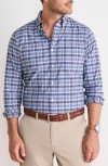 Vineyard Vines Faraway Performance Cotton Blend Button-down Shirt In Blue