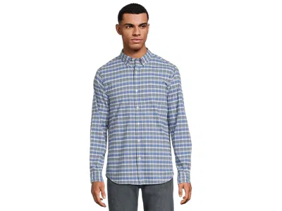 Vineyard Vines Faraway Plaid Performance Cotton Shirt In Blue