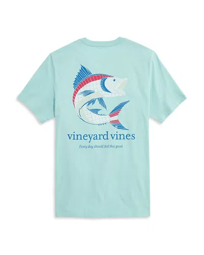 Vineyard Vines Feel This Good Tile Marlin Logo Graphic T-shirt In Blue