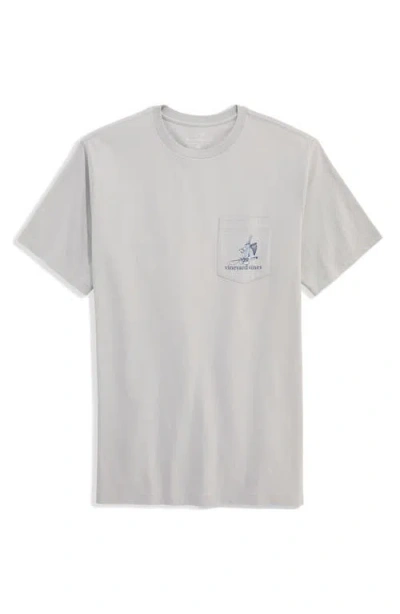 Vineyard Vines Fish N Chips Cotton Graphic T-shirt In Gray