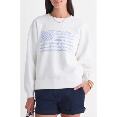 Vineyard Vines Flag Graphic Sweatshirt In White