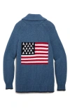 Vineyard Vines Flag Intarsia Shawl Collar Merino Wool & Cotton Cardigan