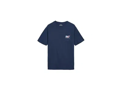 Vineyard Vines Flag Whale Short Sleeve Pocket Tee (toddler/little Kid/big Kid) Boy's T Shirt Vineyard Navy: 3t In Blue