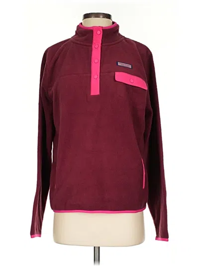 Pre-owned Vineyard Vines Fleece Jacket In Burgundy